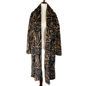 JOHNNY WAS Animal Print Long Coat Size XS